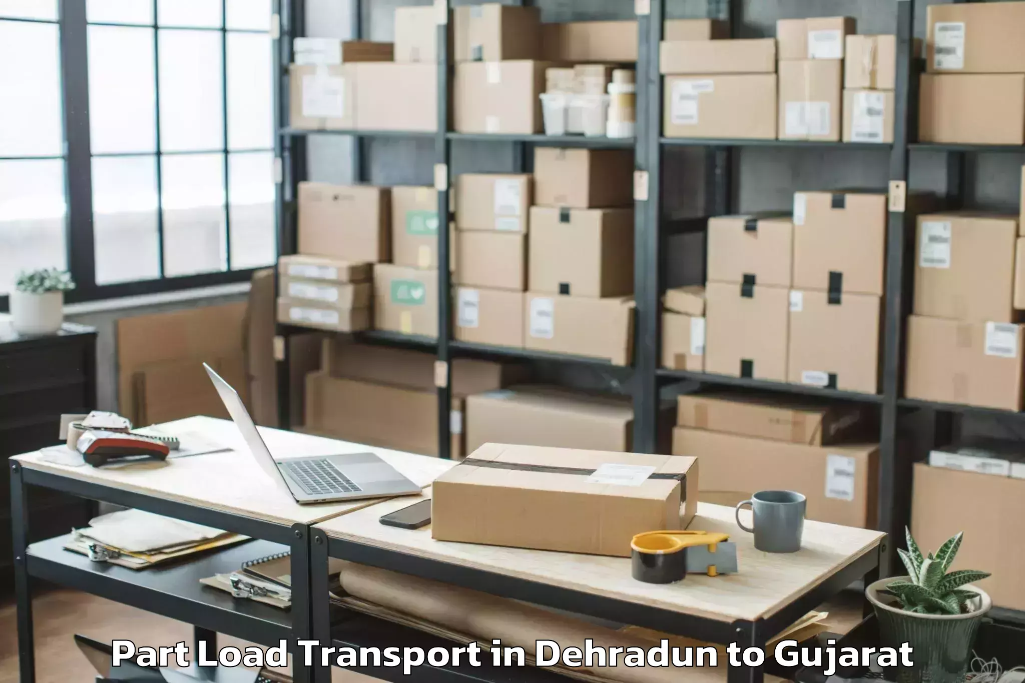 Reliable Dehradun to Sachin Part Load Transport